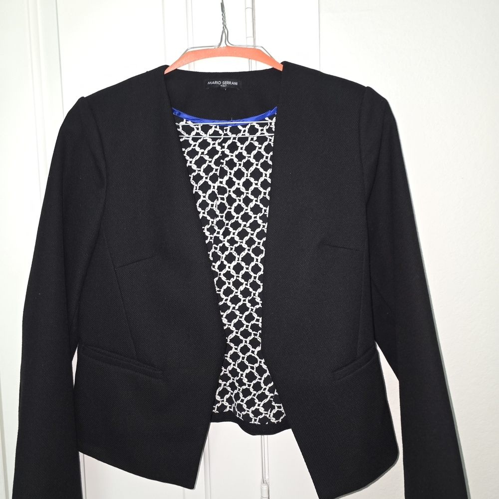 Mario Serrani Italy Black Women's Blazer Size 10 - Excellent Condition
